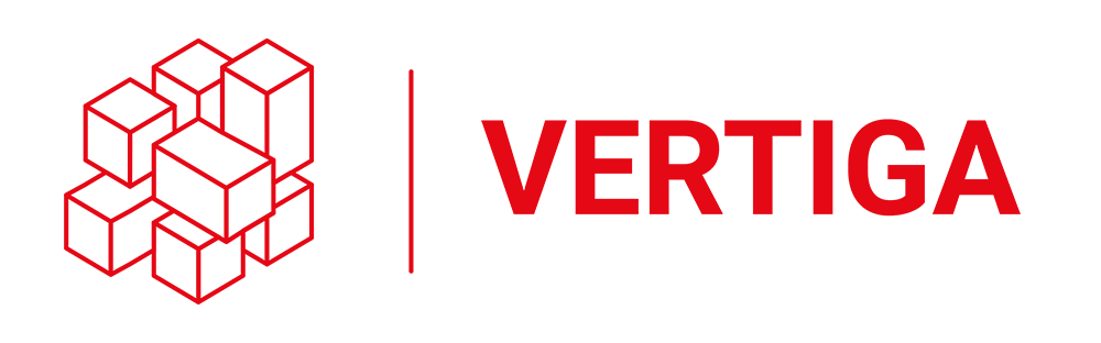 Logo VERTIGA rouge et transparent